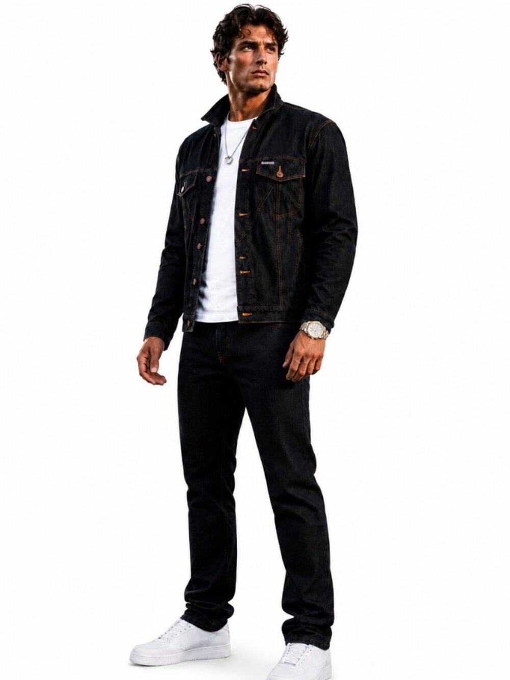 VINTAGE MOJEANS by Maurice Malone Black Jean Jacket Size 2XL